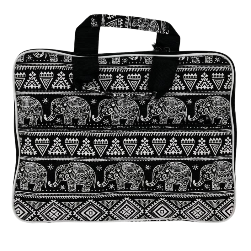Sac Doublé pour Ordinateur Portable (motif éléphants) - 33 x 24 x 3 cm
