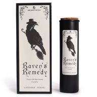 Raven's Remedy bougie rituelle de sorcière antique et boîte cadeau assortie, vue de face