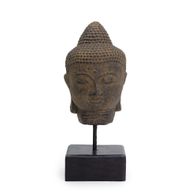 Tête de Bouddha Quiétude sur Socle - Gris