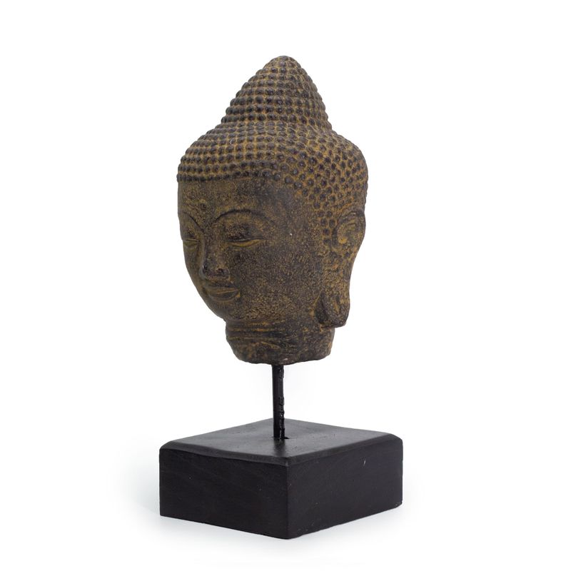 Tête de Bouddha Quiétude sur Socle - Gris