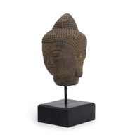 Tête de Bouddha Quiétude sur Socle - Gris