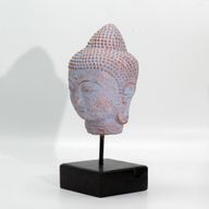 Tête de Bouddha Quiétude sur Socle - Cuivre Bleu