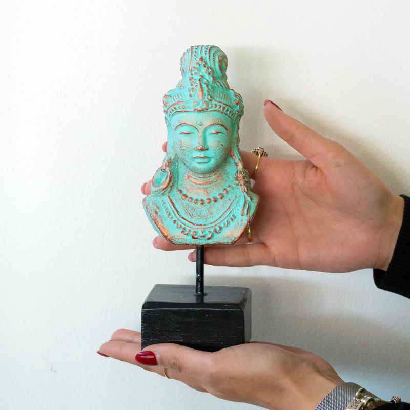 Princesse Java Porte-Bonheur sur Socle - Cuivre Vert