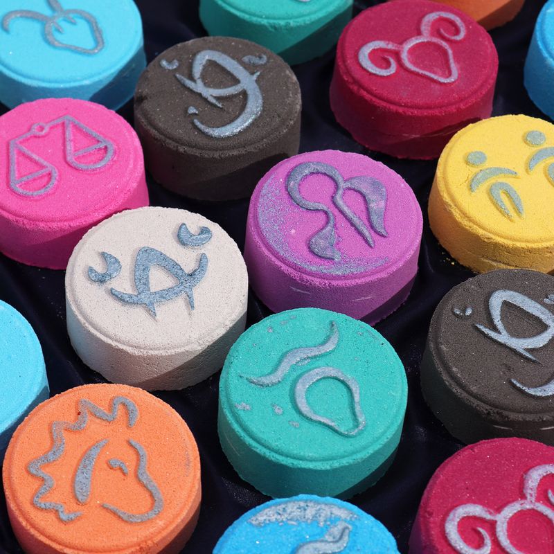 Ensemble de Boules de Bain du Zodiaque avec Horoscope - Verseau