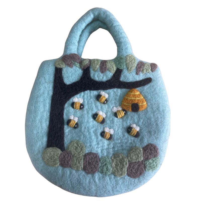 Sac Panier en Feutre Arbre et Ruche