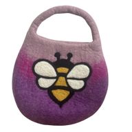 Sac Abeille en Feutre  –  Anse avec Fermoir Magnétique –  Lavande