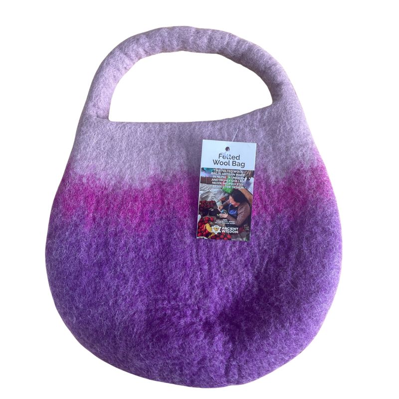 Sac Abeille en Feutre  –  Anse avec Fermoir Magnétique –  Lavande