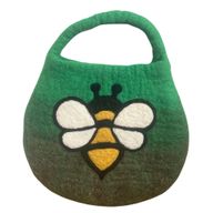Sac Panier Abeille Feutre – Anse Fermoir Magnétique – Vert
