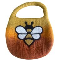 Sac Panier Abeille Feutre – Anse Fermoir Magnétique – Orange