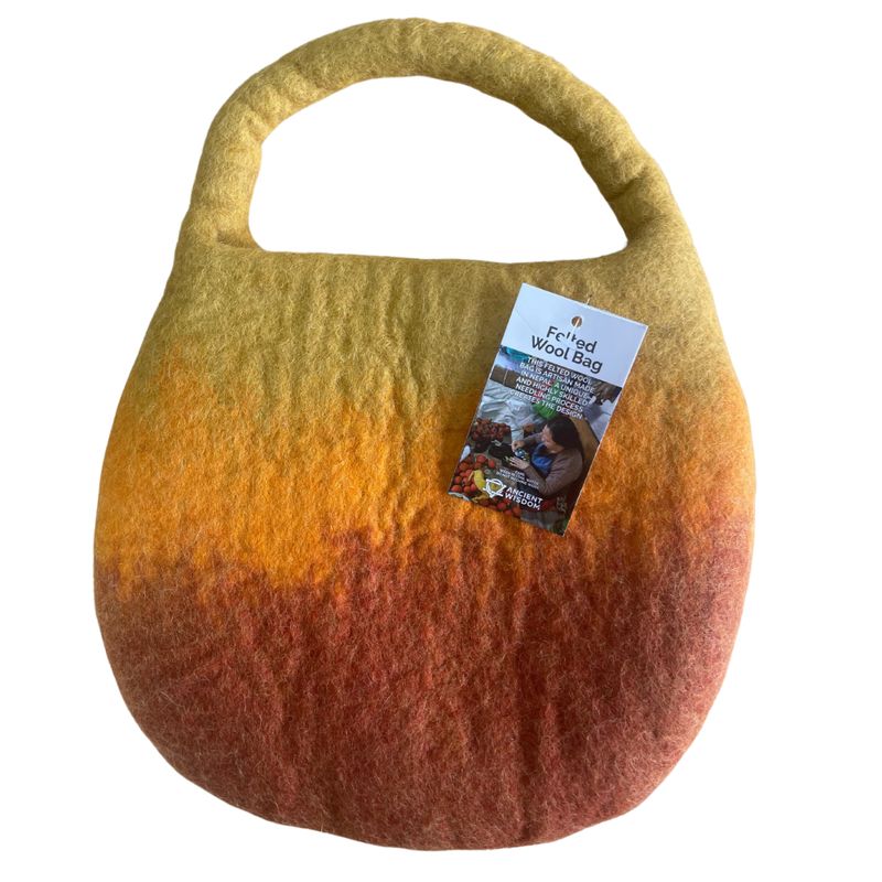 Sac Panier Abeille Feutre – Anse Fermoir Magnétique – Orange