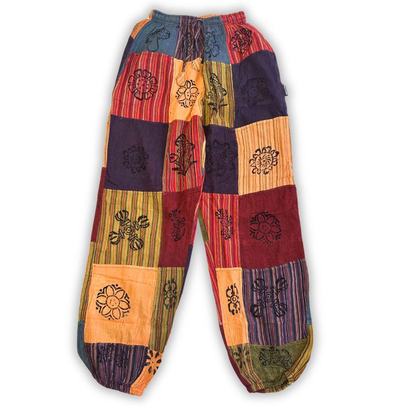 Nomad Sari - Pantalon Champignon -  imprimés au Bloc - Tons Orange - S- M