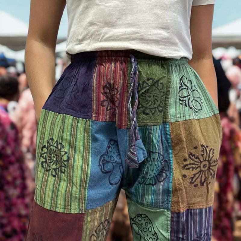Nomad Sari - Pantalon Champignon -  imprimés au Bloc - Tons Verts