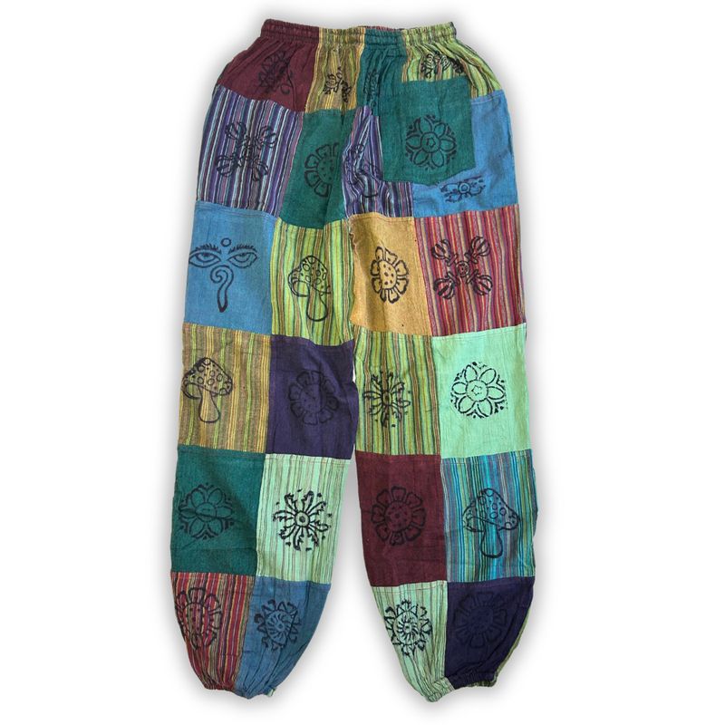 Nomad Sari - Pantalon Champignon -  imprimés au Bloc - Tons Verts