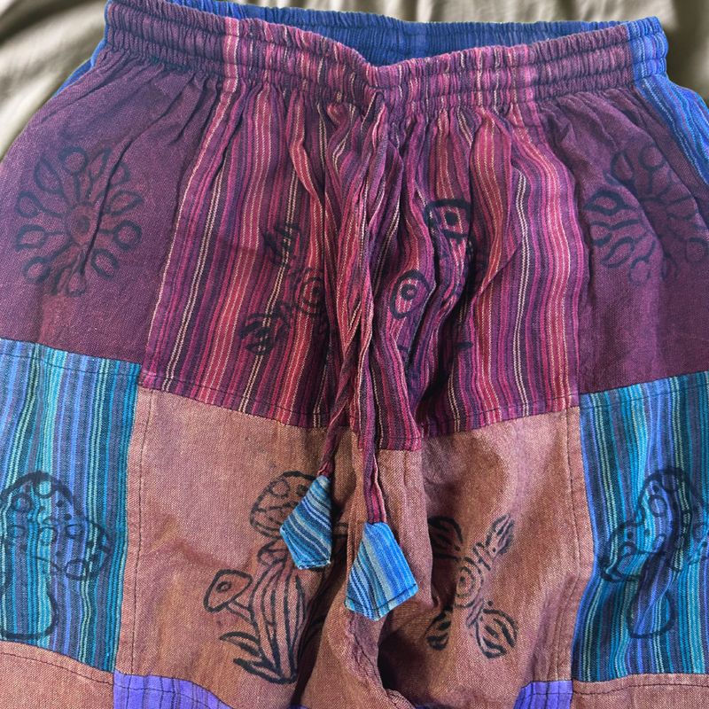 Nomad Sari - Pantalon Champignon -  imprimés au Bloc - Tons Violets