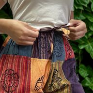 Nomad Sari - Pantalon Champignon -  imprimés au Bloc - Tons Orange - S- M