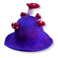 Chapeau Champignon en Feutre – Violet Profond