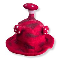 Chapeau Champignon en Feutre – Rouge Frissons Intenses