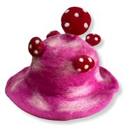 Chapeau Champignon en Feutre – Rose Fuchsia Électrique