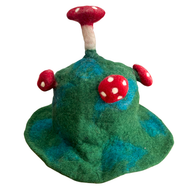Chapeau Champignon en Feutre – Vert Montagne Mousseuse