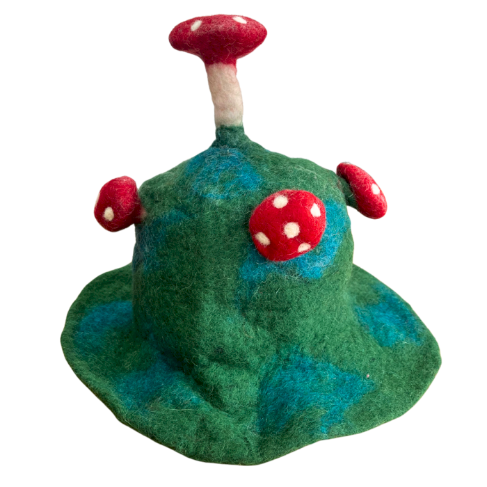Chapeau Champignon en Feutre – Vert Montagne Mousseuse