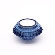 Porte-bougie réversible en forme de fleur - bleu