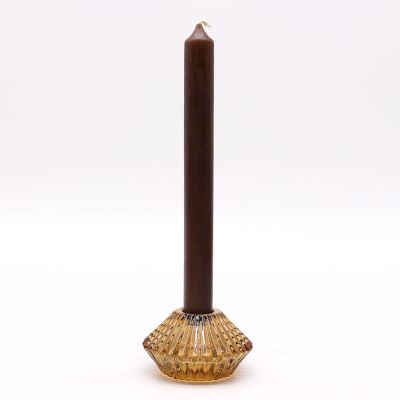 Porte-bougie réversible  en forme de fleur - ambre antique