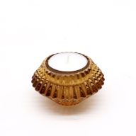 Porte-bougie réversible  en forme de fleur - ambre antique