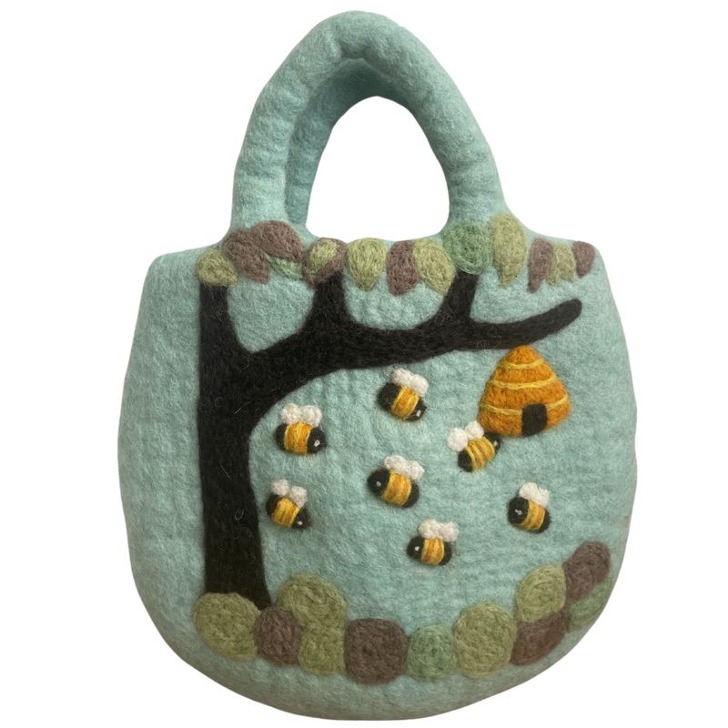 Sac Panier en Feutre Arbre et Ruche