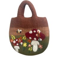 Sac Panier en Feutre Jardin aux Champignon