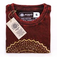 T-shirt Délavé - Mandala - Bourgogne