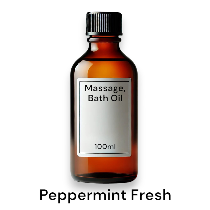 Huile de Bain et de Massage - Fraicheur Menthe Poivrée - 100ml - Marque Blanche