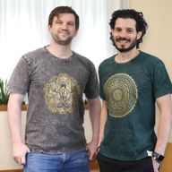 T-shirt Délavé - Hamsa - Gris Foncé (Medium)