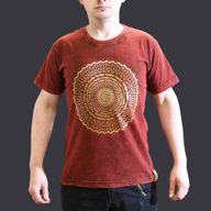 T-shirt Délavé - Mandala - Bourgogne