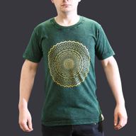 T-shirt Délavé - Mandala - Vert