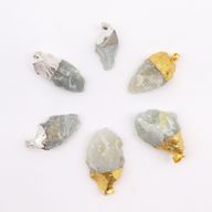 Pendentifs en Gemme Jade Indien plaqués or et argent (6 assortis)