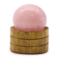 Sphère en cristal de gemme 40 mm - Quartz rose avec support