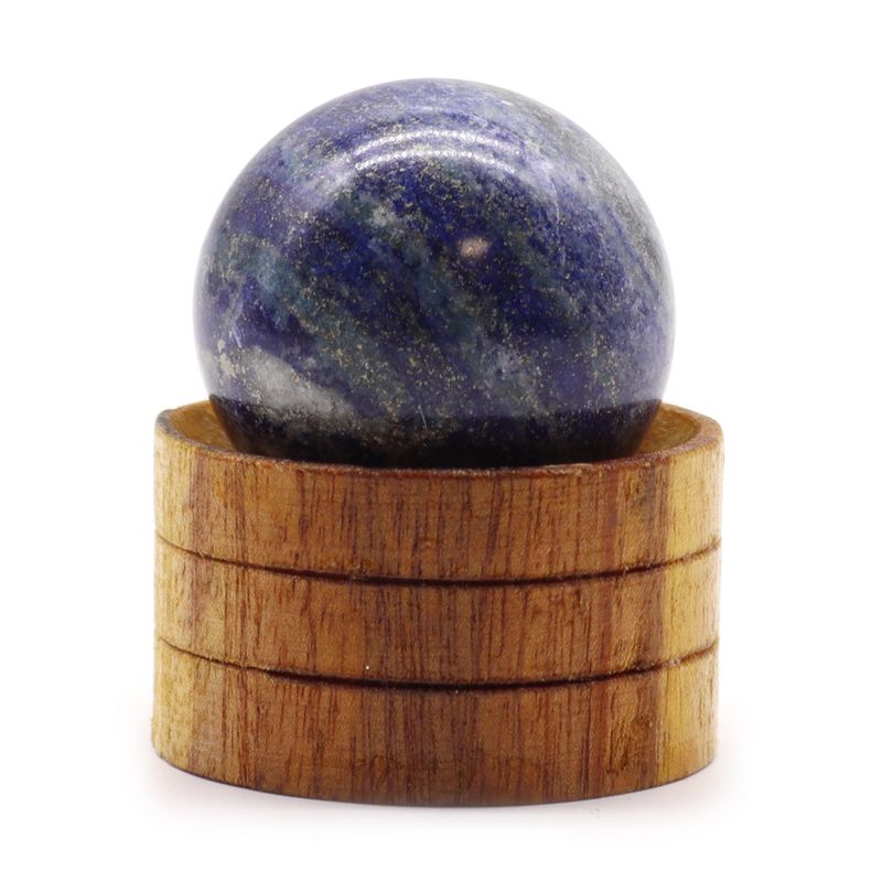 Sphère en cristal de gemme 40 mm - Lapis afghan avec support