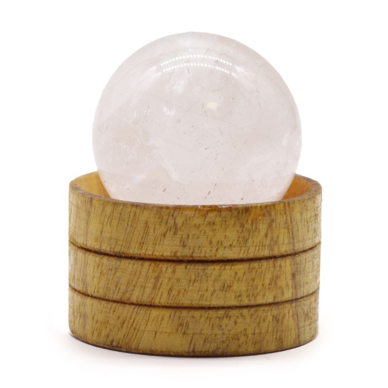 Sphère en cristal de gemme 40 mm - Quartz clair avec support