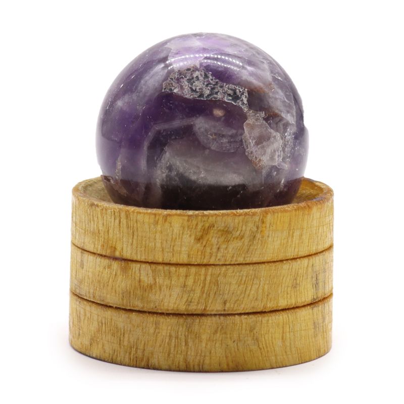 Sphère en cristal de gemme 40 mm - Améthyste d'Afrique avec support