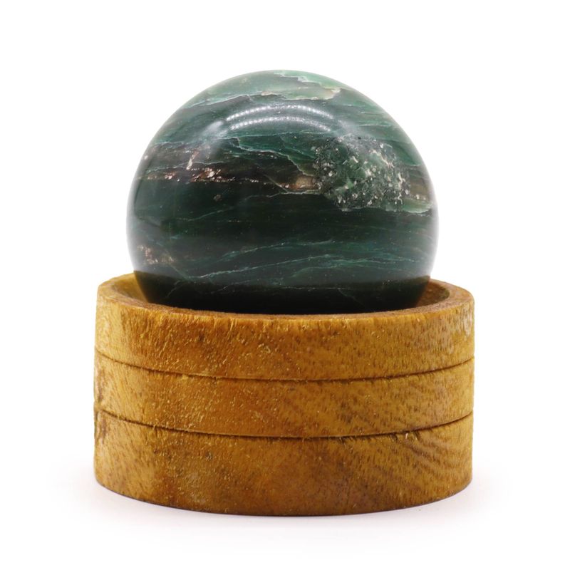 Sphère en cristal de gemme 50 mm - Jade indien avec support