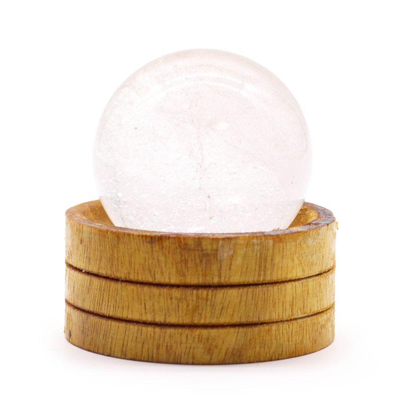 Sphère en cristal de gemme 50 mm - Quartz clair avec support