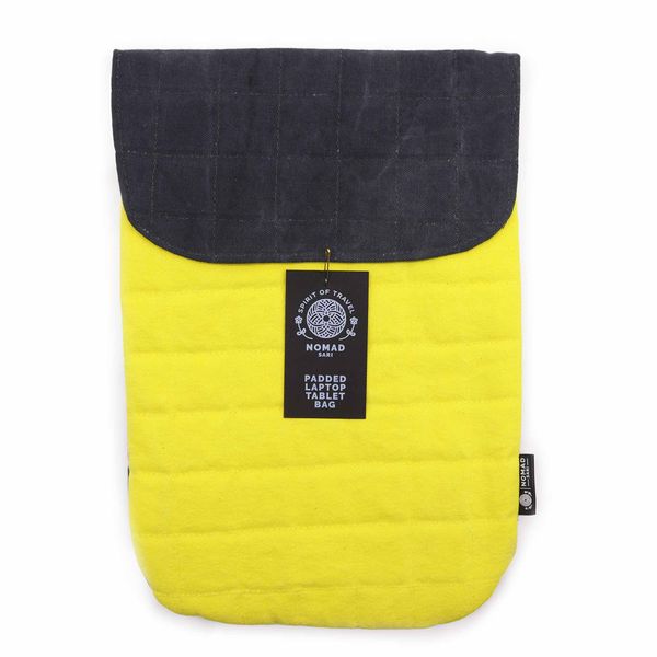 Pochette en toile rembourrée ordinateur portable – Jaune