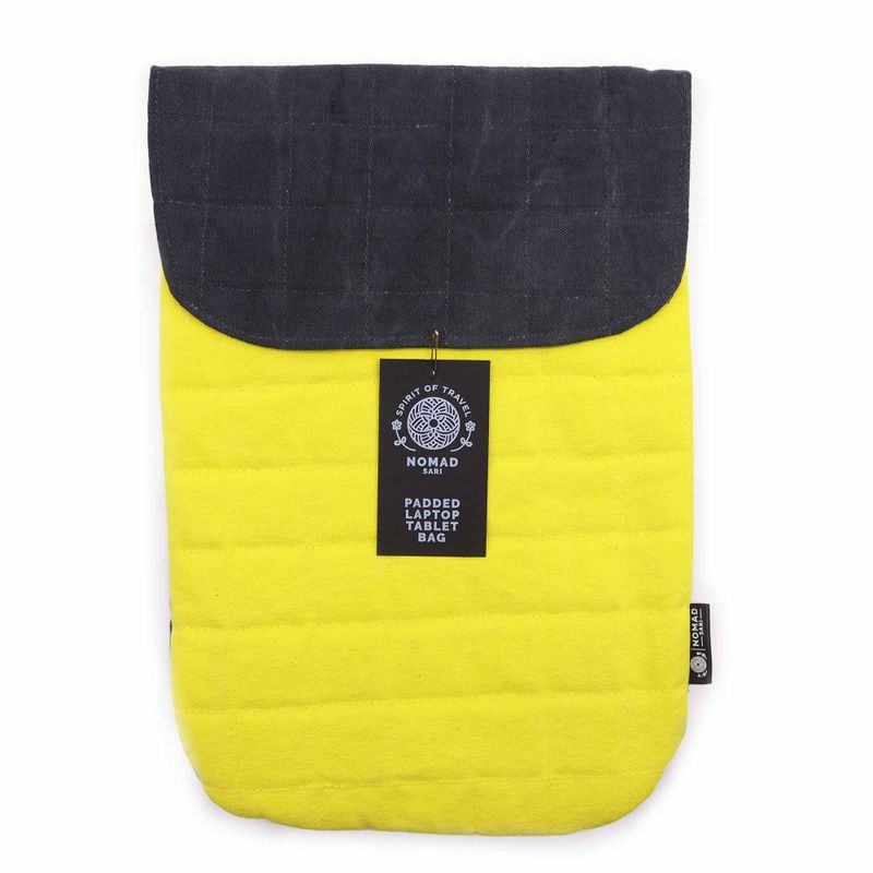 Pochette en toile rembourrée ordinateur portable – Jaune
