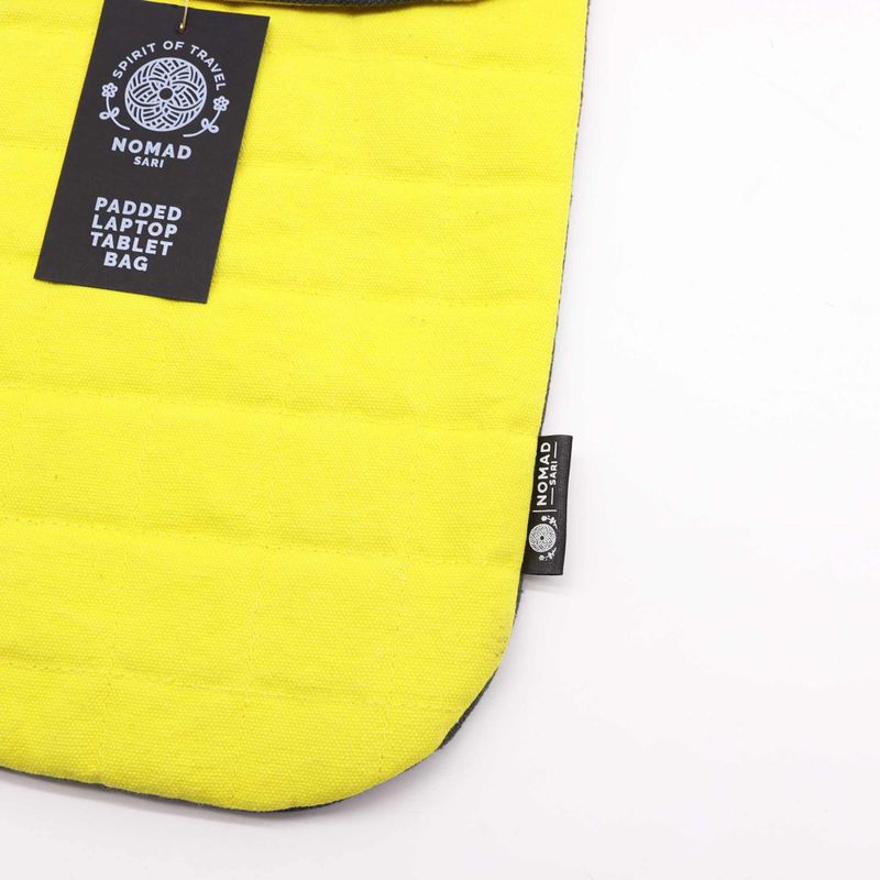 Pochette en toile rembourrée ordinateur portable – Jaune