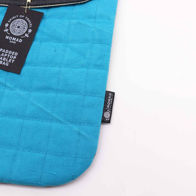 Pochette en toile rembourrée ordinateur portable – Turquoise