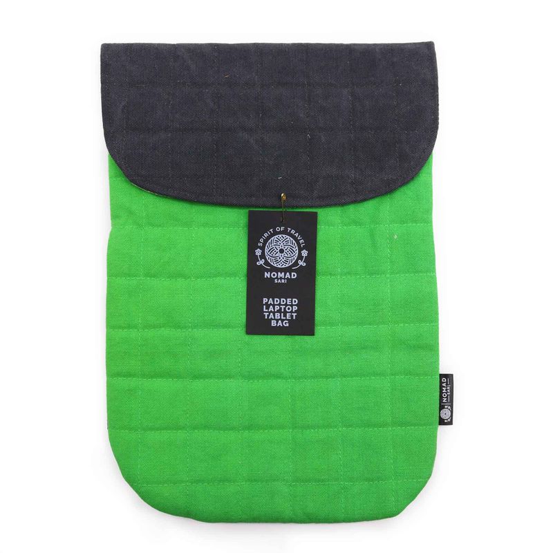 Pochette en toile rembourrée ordinateur portable– Vert