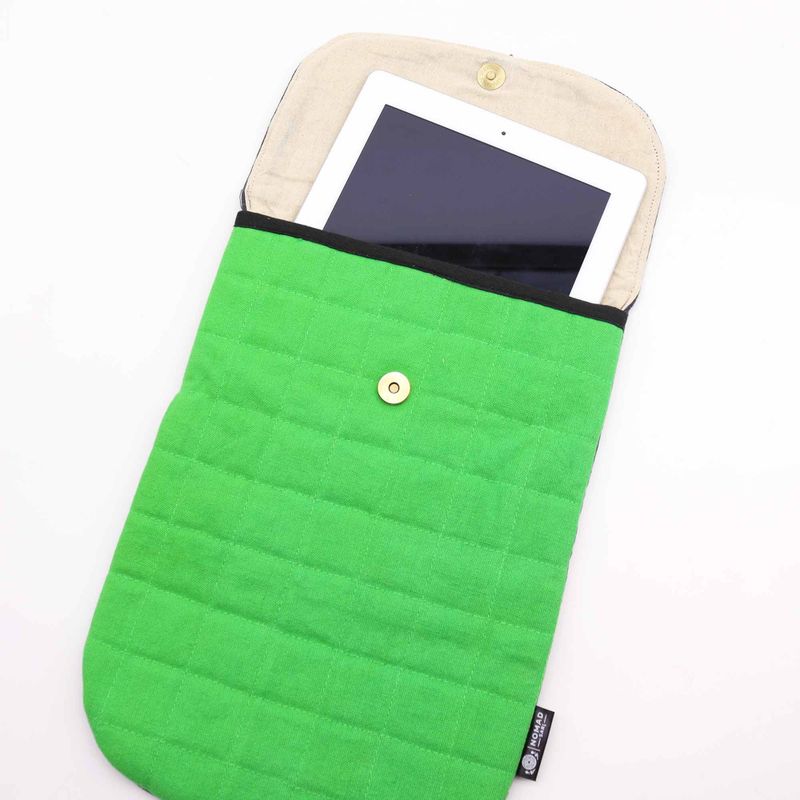 Pochette en toile rembourrée ordinateur portable– Vert