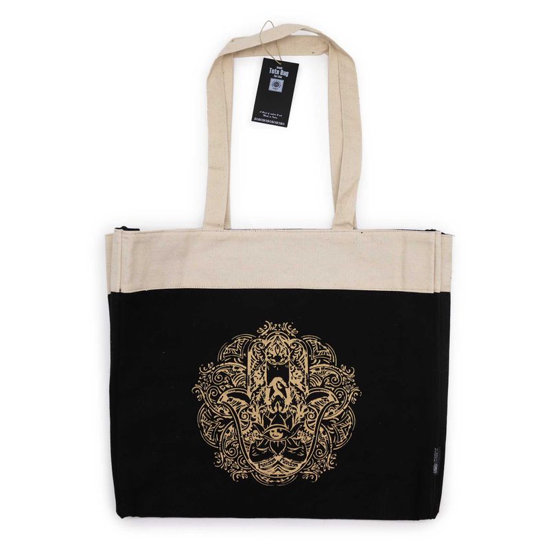 Grand sac cabas délavé chocolat – Hamsa Liberté