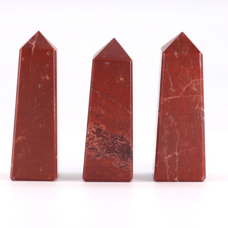Pointes Obélisques en Gemme env. 5 cm – Jaspe Rouge