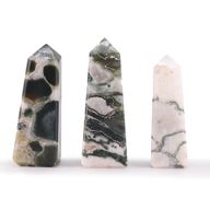 Pointes Obélisques en Gemme env. 5 cm – Agate Mousse